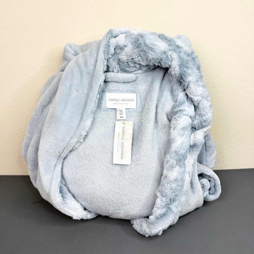 NEW Carole Hochman Women's Gray Plush Wrap Robe Size Medium